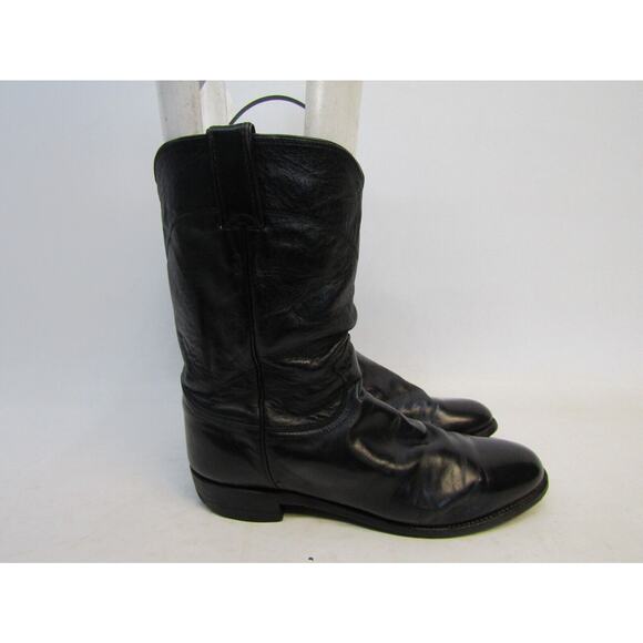 Justin Mens Size 8.5 D Black Leather Cowboy Western Boots main image 9